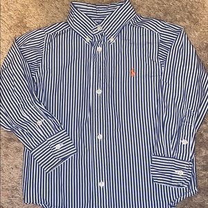 Ralph Lauren Navy/White Button Up - 3T